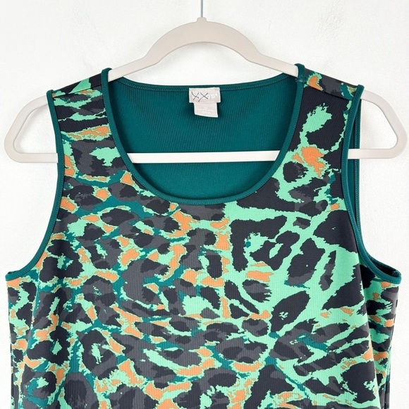 Chico's Petite Green Animal Print Sleeveless Midi Dress Sz 1P (US 8/10) - Picture 5 of 8